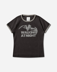 ROA Guniy Ribbed Baby Tee Washed Black T-Shirts Top YBWW017JY06 BLK0020
