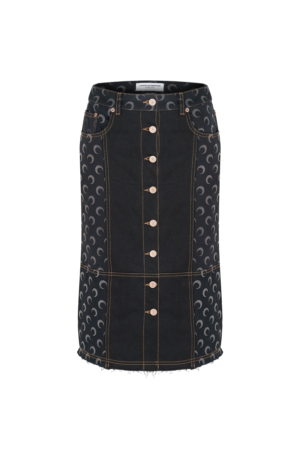 Moon Denim Button-Down Skirt