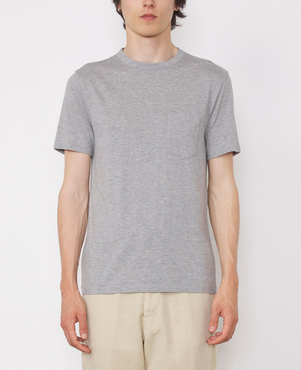 SS TEE PKT HEATHER COT LYOCELL