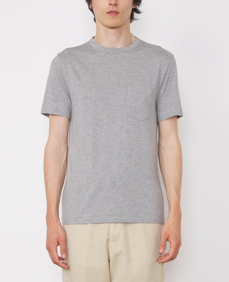 SS TEE PKT HEATHER COT LYOCELL