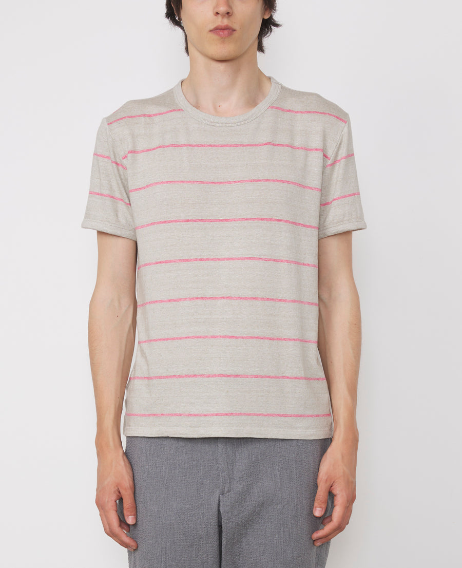 SS TEE FRENCH LINEN STRIPE