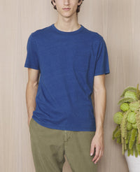 SS TEE PKT INDIGO COTTON