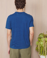 SS TEE PKT INDIGO COTTON