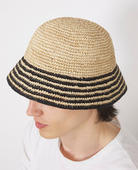 KNITTED STRIPED RAFIA BOB