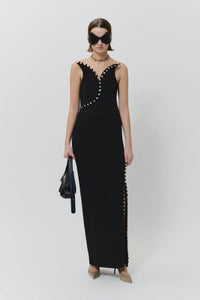 Blocked maxi dress black