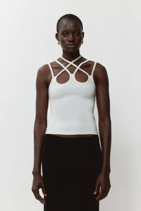 Strappy tank white