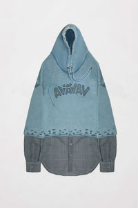 Button up hoodie blue