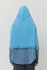 Button up hoodie blue