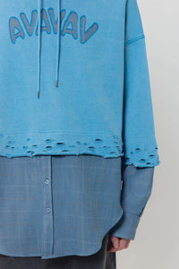Button up hoodie blue