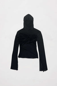 Hooded wrapped top