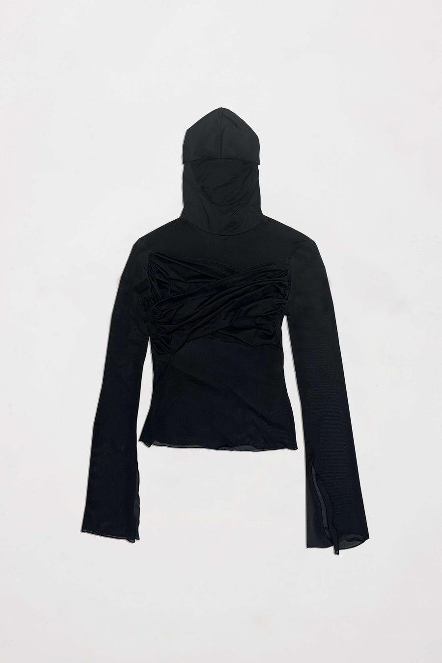 Hooded wrapped top