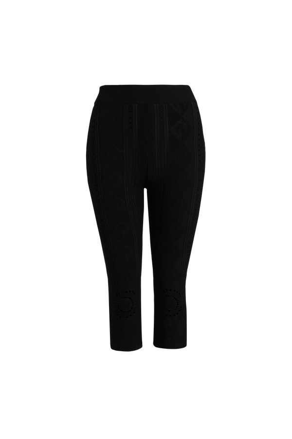 Pointelle Knitted Capri Pants