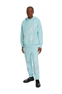 SINGING DOVES SKY BLUE HOODED SWEATER