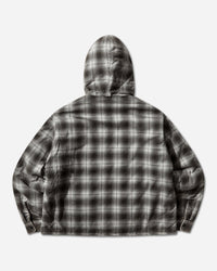 Stüssy Zip Hooded Plaid Shirt Charcoal Shirts Longsleeve Shirt 1110381SJ 0002