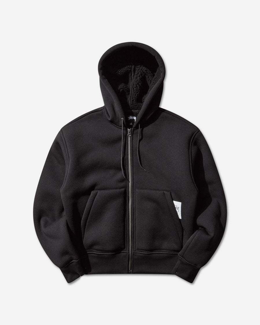 Stüssy Bonded Sherpa Lined Hood Black Sweatshirts Zip-Ups 118585 0001