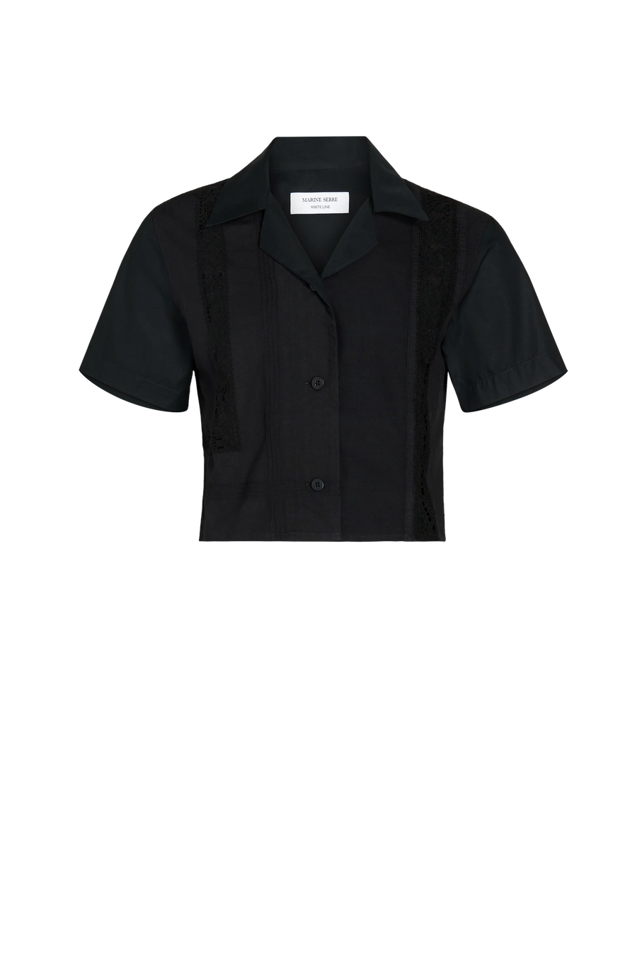 REGENERATED HOUSEHOLD LINEN CROP SHIRT