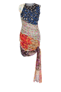 Regenerated Silk Scarves Draped Dress