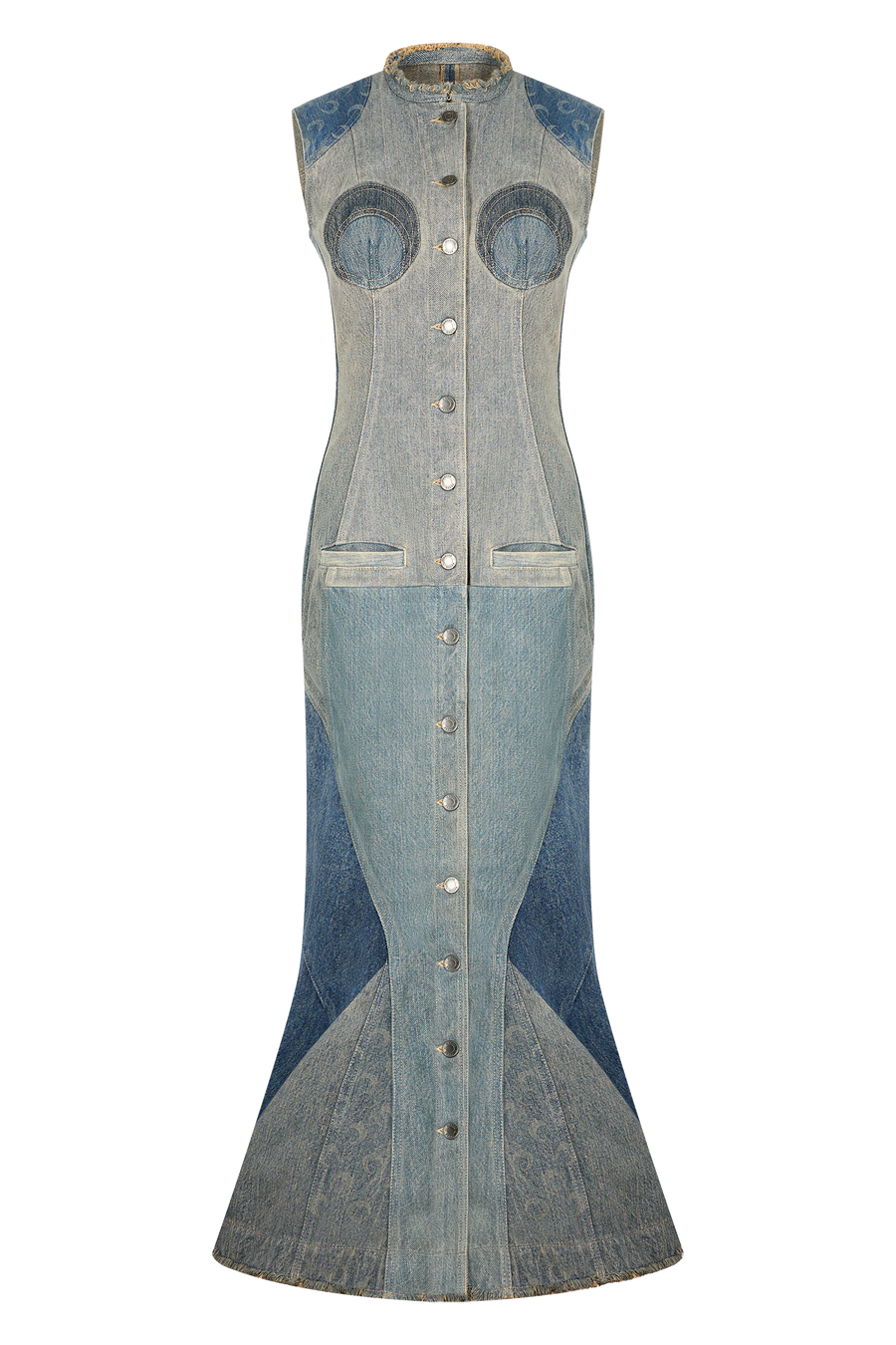 Regenerated Denim Evening Dress