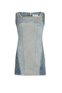 Regenerated Denim Mini Dress