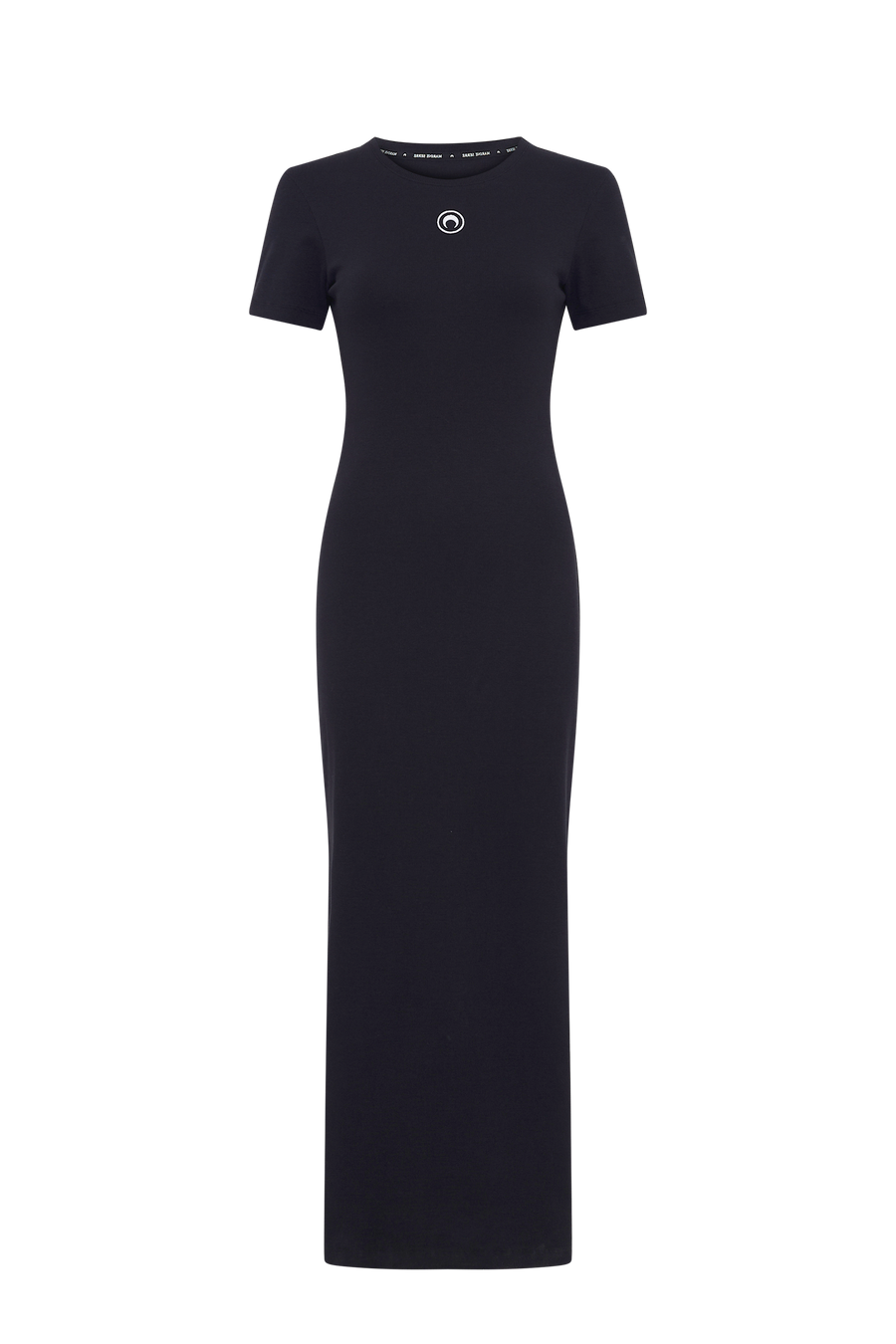 MOON LOGO RIBBED JERSEY SS LONG DRESS