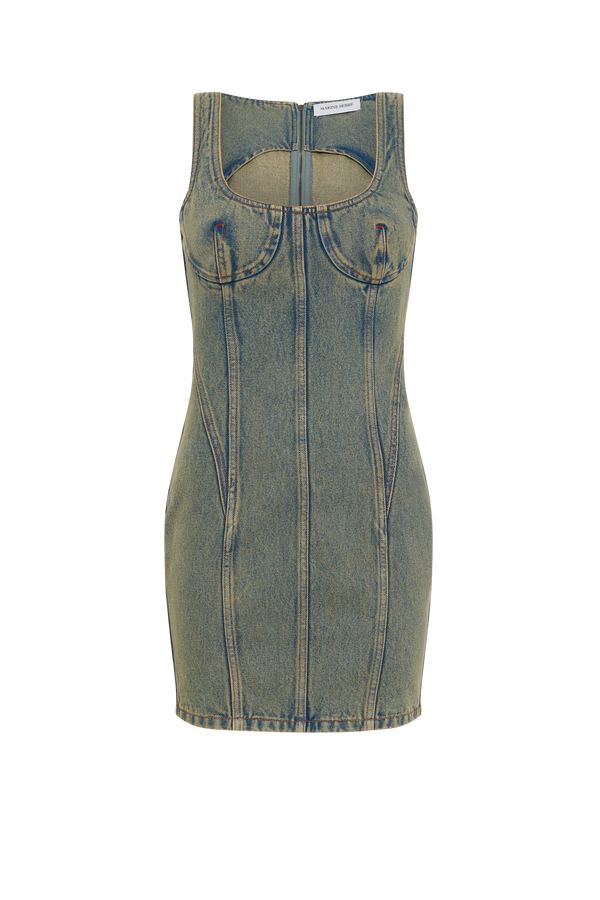 Moon Laser Denim Mini Dress