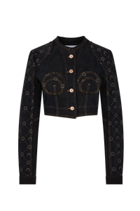 Regenerated Denim Cropped Jacket