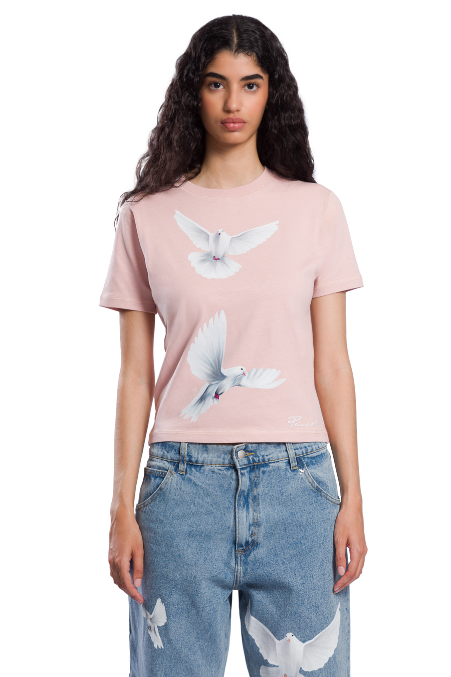 Freedom Doves Cropped Womens T-Shirt