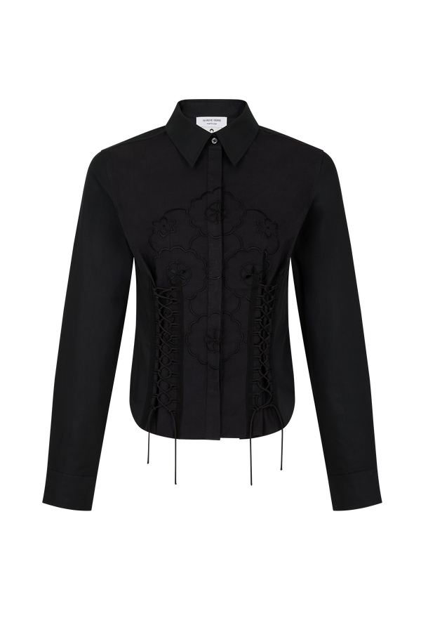 Upcycled Household Linen Corset Shirt