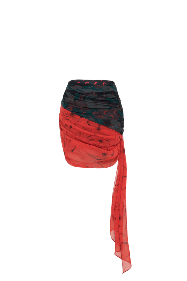 Upcycled Silk Scarves Draped Skirt