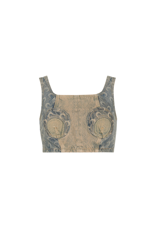 Regenerated Denim Bustier