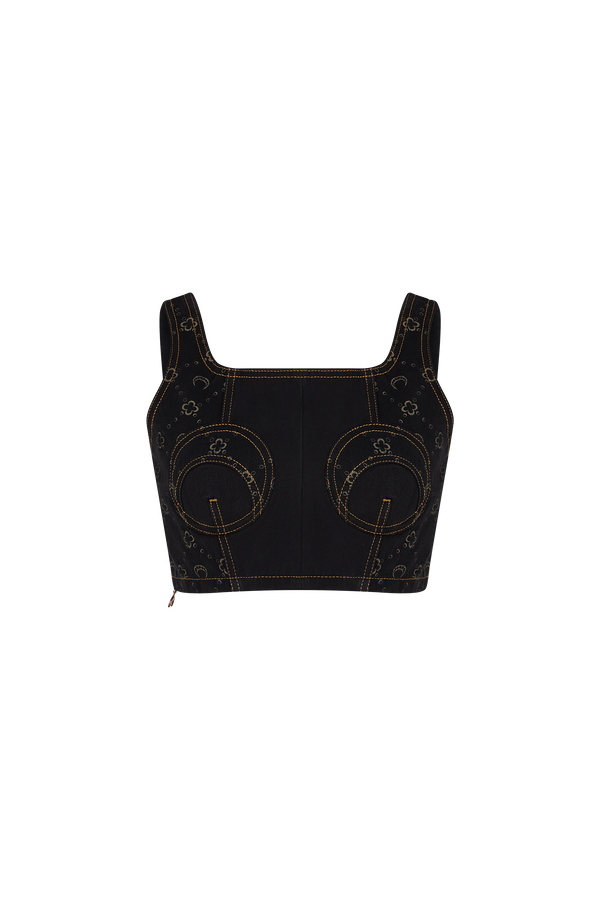 Regenerated Denim Bustier