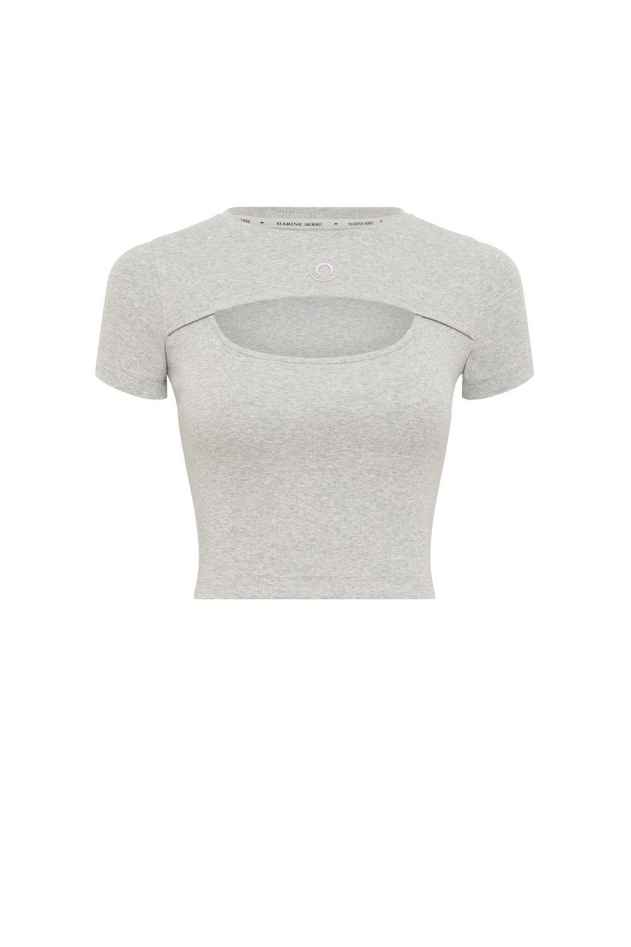 Moon Logo Ribbed Jersey Cut-Out T-Shirt
