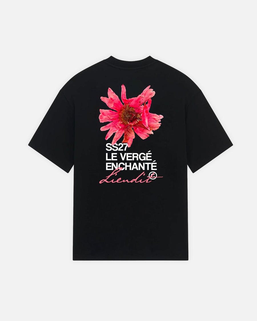T-Shirt Fleur Rose Black